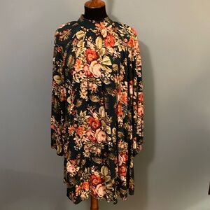 Dark green floral tunic/dress